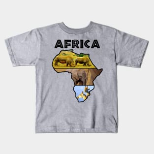 Africa Wildlife Continent Collage Kids T-Shirt